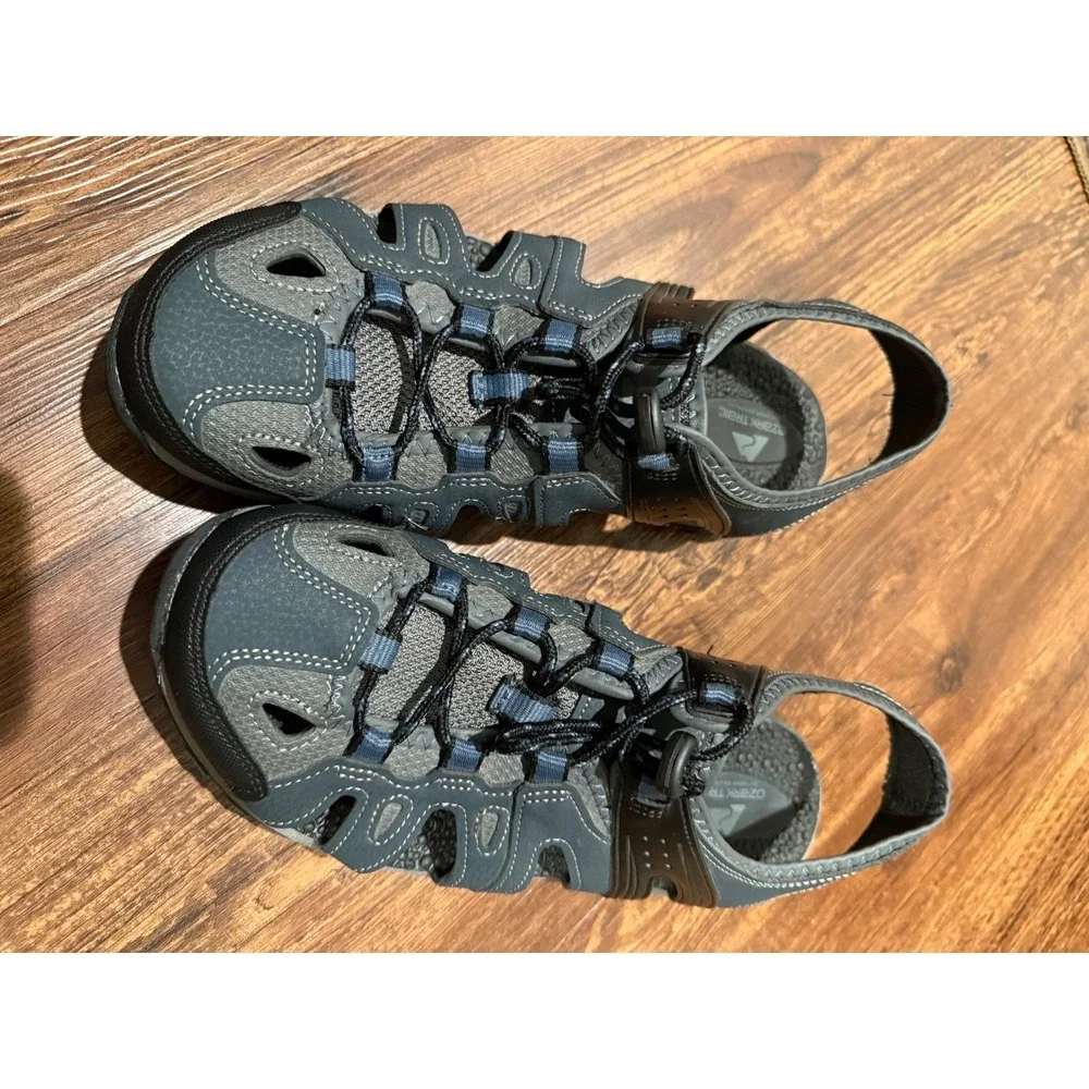 Ozark Trail Mens Fisherman‎ Sandals Blue Gray Water Sport Outdoor Size 10 Hiking